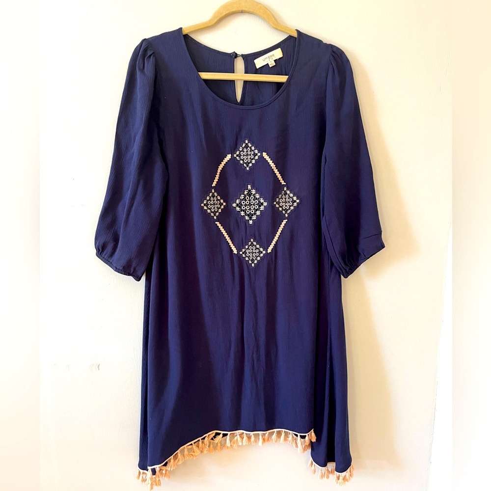 Umgee Navy Blue Tunic with Embellishments